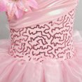 thumbnail image 6 of IBTOM CASTLE Kid Girls Sequins Flower One Shoulder Ballet Dance Dress Sleeveless Ruffle Tutu Skirted Leotard Ballerina Dancewear Outfit, 6 of 10