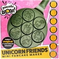 thumbnail image 3 of Unicorn Mini Pancake Pan - Make 7 Unique Flapjack Unicorns, Non Stick Pancake Maker Griddle for Breakfast Fun & Easy Cleanup, Magical Birthday Treat or Gift for Kids Party- Easy to Use Long Handle, 3 of 5
