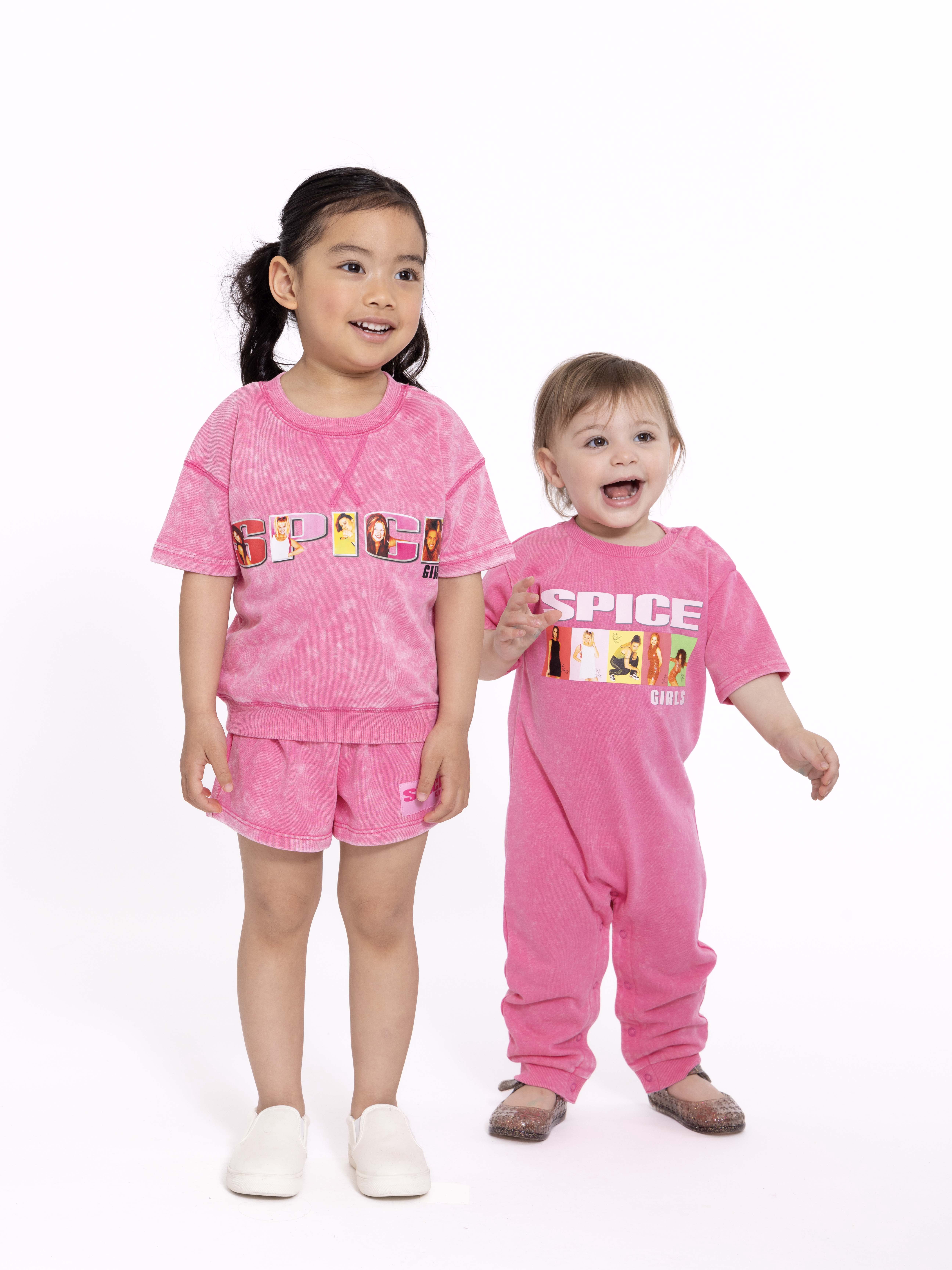 Spice Girls Baby Girls Graphic Mineral Washed Romper, Sizes 0/3 Months-24 Months
