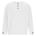 thumbnail image 4 of Hxshgdsn Mens Trendy Waffle Henley Shirt Long Sleeve Knit Pullover Sweater Crewneck Textured Loose Casual 1/4 Button Blouse White 3Xl, 4 of 7