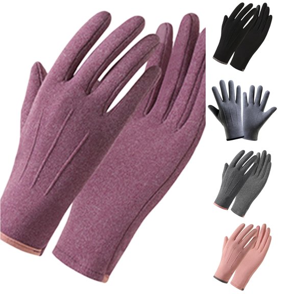 HNMKIU Winter Thermal Lined Mittens for Cold Weather Cycling Driving Outdoor Activities Windproof Touchscreen Compatible Purple - One Size