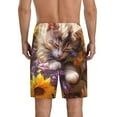thumbnail image 2 of Balery Cute Cat Sunflower Men's Cotton Knit Pajama Shorts Waistband & Pockets,Short Pajama Pants-4X-Large, 2 of 8