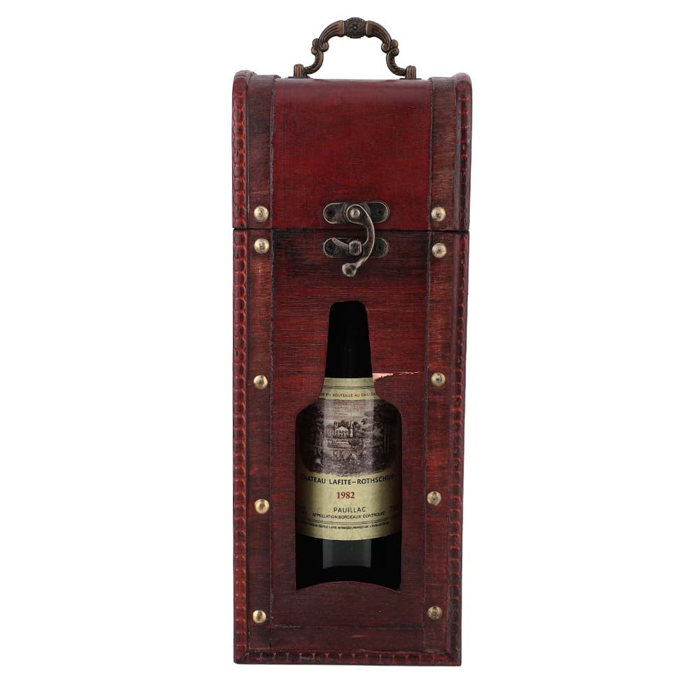Fosa Antique Wine Box, Vintage Wine Box,Vintage Single Red Wine Storage Box Portable Wooden Wine
