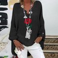 thumbnail image 2 of Moda Mujer Camiseta de manga larga Otoño Frente abierto Prendas de abrigo sueltas Impresión Blusa Abrigo Tops Pompotops  FGAJ14514, 2 of 5