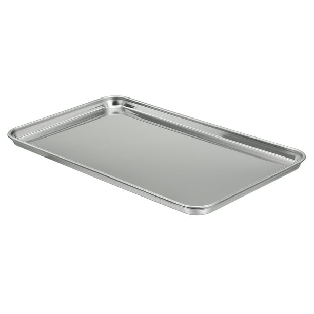 Bandeja de acero inoxidable 430 Uxcell, 26.5x15.5cm, tipo plano rectangular, herramienta de laboratorio