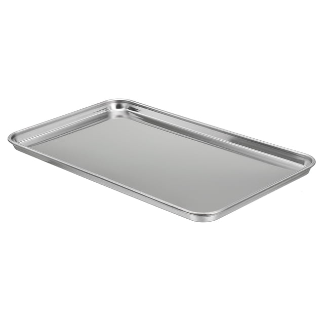 Unique Bargains 430 Stainless Steel Tray, 26.5x15.5cm Rectangular Flat Type Lab Instrument Tool