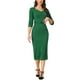 thumbnail image 1 of INSPIRE CHIC Vestido Elegante de Corte Ajustado para Mujer con Escote Corazón y Manga Corta, Vestido de Trabajo S Verde, 1 of 6