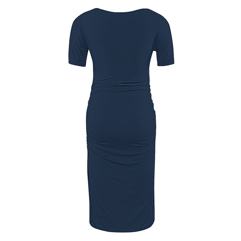 fitted summer maternity dress Jobturf Pregnancy Dress for Women Stretchy Slim Fitted Cocktail Dresses Casual Short Sleeve Maternity Nightgown Summer Clothes S-xl, Women's
