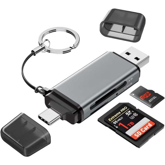 SD Card Reader  C,  Dual Slot Memory Card Reader,  3.0 to  SD Card  for SD/MicroSD/SDHC/SDXC/MMC, Compatible with  16,  /Air,  , Galaxy - Grey