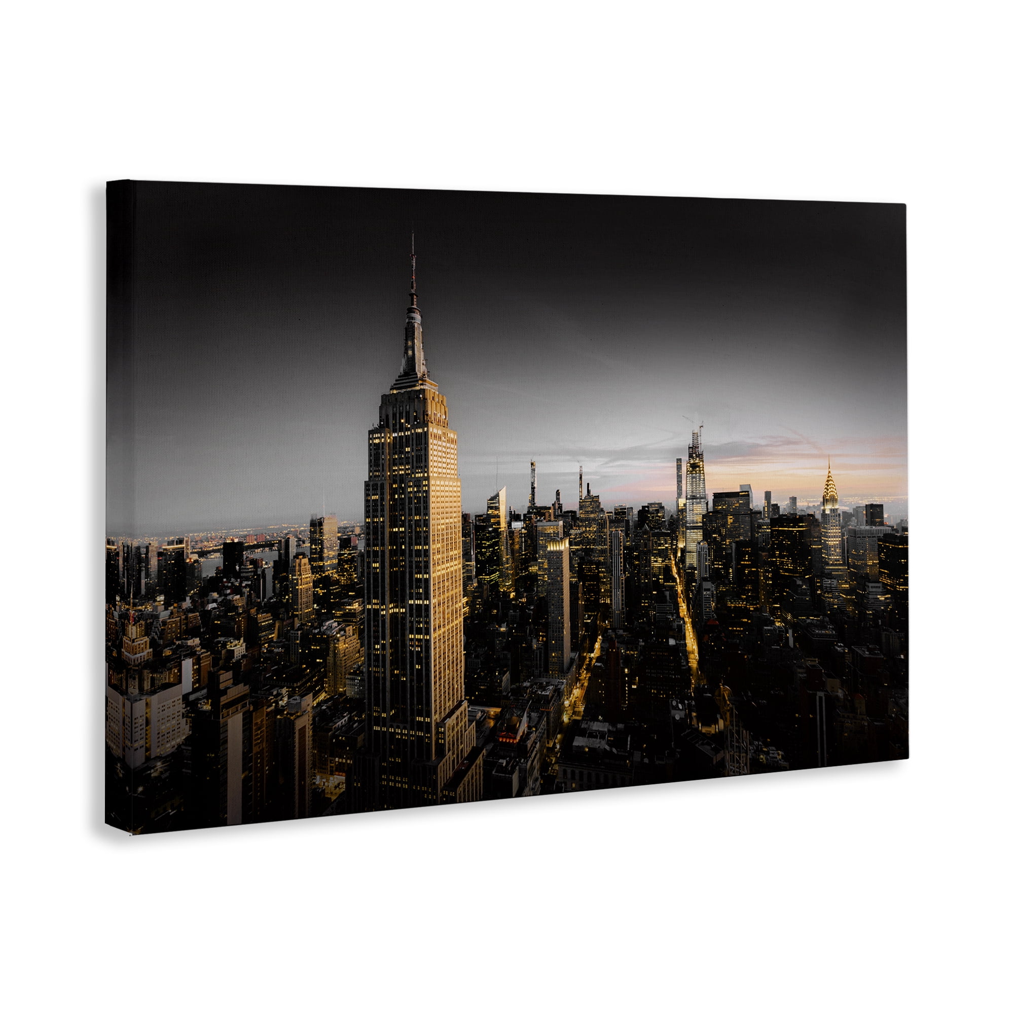 Stupell Industries Aerial City Horizon Scenic & Cityscapes Photography Wrapped Canvas Art Print Wall Art, 24 x 16
