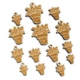 thumbnail image 1 of Happy Potted Plant Wood Mini Charms Shapes DIY Craft Jewelry - With Hole - 18mm (17pcs), 1 of 7