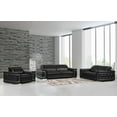 thumbnail image 2 of HomeRoots 329596 114 in. Sturdy Black Leather Sofa Set, 2 of 2