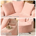 thumbnail image 6 of Ovios 58" Oversized Lounge Chair Round Cloud Deep Seat Accent Chair Plush Corduroy Boneless Sofa Chair for Living Room, Pink, 6 of 11