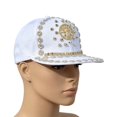 thumbnail image 5 of Hsqqdc Studded Baseball Cap with Spider Chain Rhinestone Hip Hop Hat, 5 of 7
