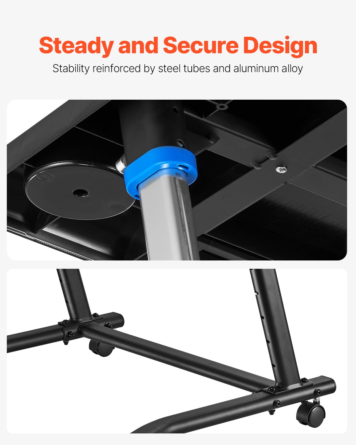 KFFKFF Pedaling Workstation, Portable Collapsible Multi-Use Cycle Coach & Walking Table with Secure Casters, Anti-Skid Multi-Cavity Cycle Coach Wellness Table with Handle Grip