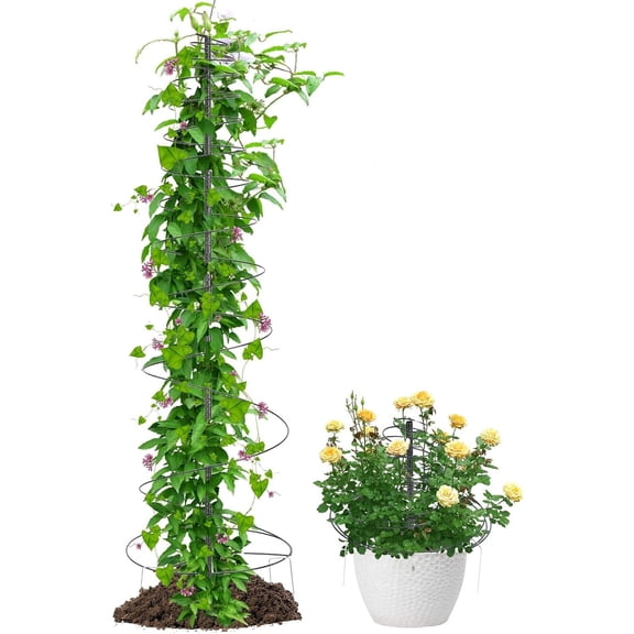 IHOMEPARK 45" Tall Garden Trellis for Climbing Plants Outdoor, 1 Pack Support Metal Plant Trellis for Potted Plants Light Vegetables Flowers