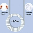 thumbnail image 2 of Costyle Cable de extensión USB blanco Cable de extensión USB 2.0 de 15 pies tipo A macho a hembra Cable extensor USB blanco para disco duro Cámara de seguridad Impresora Teclado USB Ratón, 2 of 5