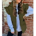 thumbnail image 5 of Outfmvch Shackets For Women 2023 With Pockets Womens Vest Women'S Mid Long Puffer Vest Ruffle Sleeve Button Down Bubble Jackets Quilted Puffy Outerwear Jackets For Women Green 2Xl, 5 of 7