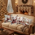 thumbnail image 4 of Set of 4 Merry Christmas Decorative Throw Pillow Covers Winter Holiday Xmas Velvet Pillow Cases Christmas Trees Socks Cushion Covers Outdoor Sofa and Home Decor Pillow Protectors, 17.7x17.7 Inch, 4 of 6