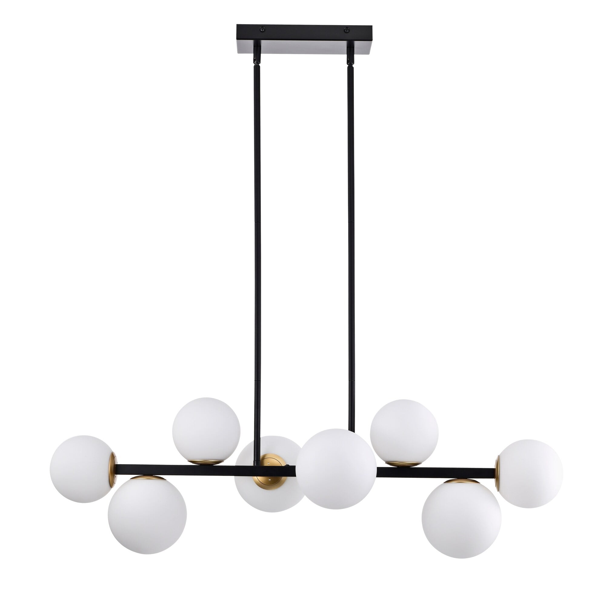 Pascaline 38 in. 8-Light Indoor Matte Black Finish Chandelier with Light Kit