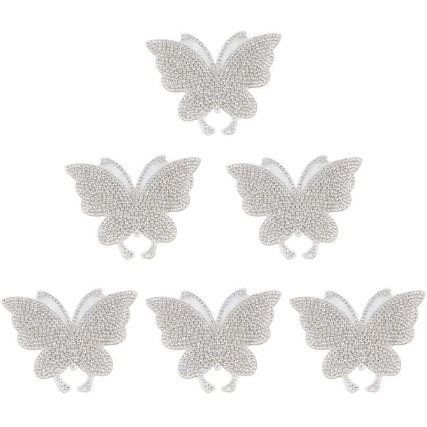 6 pegatinas para coche, para decorar parachoques, ventanas y portátiles, con diseño de mariposas y diamantes de imitación.