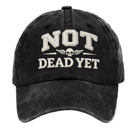 ZELVINN Baseball Cap with Adjustable Back Closure Embroidered Not Dead Yet Detailing Cotton Casual Headwear