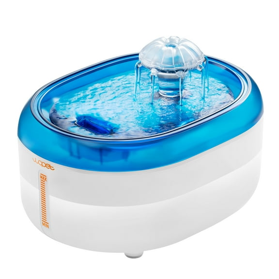 WOPET Pet Dog Cat Water Fountains , 67oz/2L with 1 Filter, Blue White