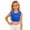 Blue, variant on AWZXDE Girls Square Neck Glitter Print Crop Sleeveless Tank Top Casual Party Performance Wear Fashion Stretch Fit Girls Tops For Youth Black，140