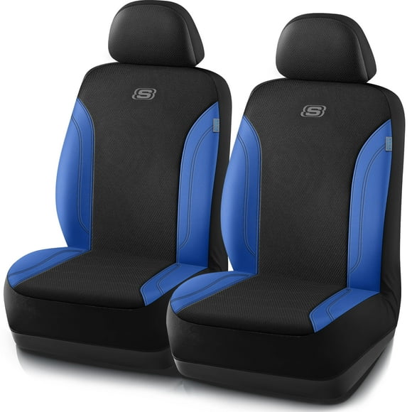 Cubiertas para Asientos de Auto Skechers Work en Cuero y Tela Oxford Azul