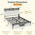 thumbnail image 2 of Wood Queen Bed Frame with Headboard & Storage Shelf, Holaki Farmhouse Queen Size Platform Bed Frame with Charging Station & LED Lights, No Box Spring Needed, Easy Assembly, White, 2 of 10