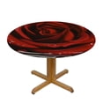 thumbnail image 3 of Awypu  Round Fitted Tablecloth Red Rose Water Flower Table Cloth with Elastic Edged Waterproof Wipeable Round Table Cover for Patio Parties Outdoor Decor White, 3 of 7
