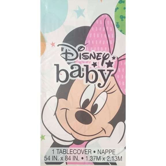 Minnie Mouse Disney Baby 1st Birthday Plastic Tablecover (1ct)