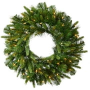 Angle View: Vickerman 42" Cashmere Wreath LED100, Warm White