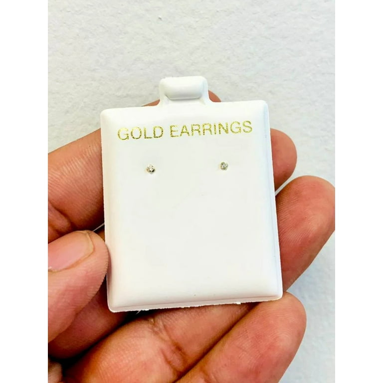 10K Gold Stud Nose Ring Long Stem 10mm Womens Nose Ring 2mm 1.5mm