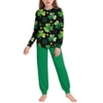 thumbnail image 5 of Auroural girls clothes sets 14-16 St. Patrick's Day Printed Long Sleeved Shirt And Pants Set For Boys And Girls, 5 of 8