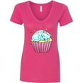 thumbnail image 3 of Inktastic Kitty Cupcake Cute Cat Women's V-Neck T-Shirt, 3 of 5