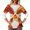 #162-Multicolor, variant on Haivin Thanksgiving Women's Short-sleeved V-neck Top With Double Pockets Work Uniform