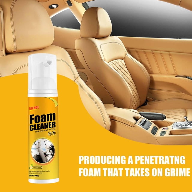 Limpiador de espuma para interiores de automóviles Limpiador profundo para camiones Tablero de instrumentos Alfombras para automóviles 150ml Cola Limpiador de interiores de autos