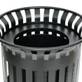 thumbnail image 6 of Flash Furniture Commercial Grade Black Outdoor Round Slatted Steel 37 Gallon Trash Can with Removable Inner Bin, 6 of 14