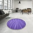 thumbnail image 4 of Ahgly Company Machine Washable Indoor Round Transitional Purple Mimosa Purple Area Rugs, 8' Round, 4 of 7