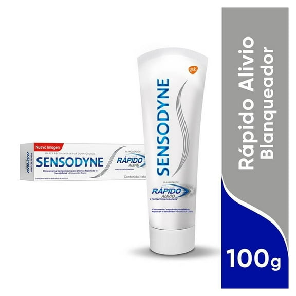Pasta dental Sensodyne para sensibilidad rápido alivio blanqueador 100 g