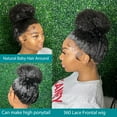 thumbnail image 3 of Curly 360 Lace Front Human Hair Wigs 16-34" Transparent Lace Frontal Wigs Glueless Deep Wave Lace Wig with Baby Hair Brazilian Remy Hair Wigs, 3 of 6