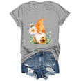 thumbnail image 5 of vigerkar Gnome T-Shirt for Women Floral Graphic Tees Cute Gnome Short Sleeve Tee Tops 2026 Summer (Light Gray, S), 5 of 8