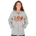 thumbnail image 4 of Boo Cute Witch Ghost Halloween Womens Plus Size Graphic Zipper Hoodie Brisco Brands 5X, 4 of 5
