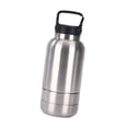 thumbnail image 4 of Botella de agua para perros aislada, con 2 tazones desmontables, contenedor de viaje de comida para perros a prueba de fugas multifuncional y portátil Plata, 4 of 10