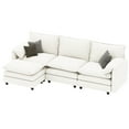 thumbnail image 3 of Dextrus Sectional Sofa with Ottoman, 108" L Shape Modern 4 Seat Cloud Couch with Pillow-Armrest, Beige, 3 of 10