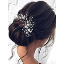 Opal Crystal Bride Wedding Hair Vine Silver Flower Bridal Hair Piece Rhinestone Hair Accessories Headpieces Jewelry for Women and Girls (Rose Gold)