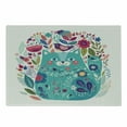 thumbnail image 1 of Cat Cutting Board, Kitty Surrounded by Birds Flowers Ladybugs Inspirational Folk Theme, Decorative Tempered Glass Cutting and Serving Board, Small Size, Multicolor Seafoam, by Ambesonne, 1 of 1
