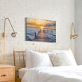 thumbnail image 2 of Coastal Wall Art Canvas Picture: Modern Beach Sunset Landscape Print Decor Horizontal Ocean Scene Sea Painting Seascape Seaside Seashore Artwork for Living Room Bedroom Home, 2 of 6