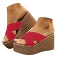 thumbnail image 1 of Mepaouo Sandales à Plateforme pour Femmes 2025 à Enfiler, Mules Compensées, Espadrilles Confortables, Chaussures d'Été, 1 of 8